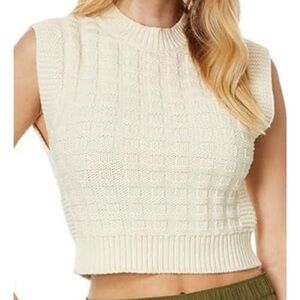 Madewell Checkered Stitch Wedge Preppy Trendy Sweater Vest US Women's S New